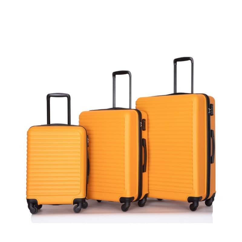 3 Piece ABS Lightweight Suitcase Luggage Sets with Two Hooks,TSA Lock
