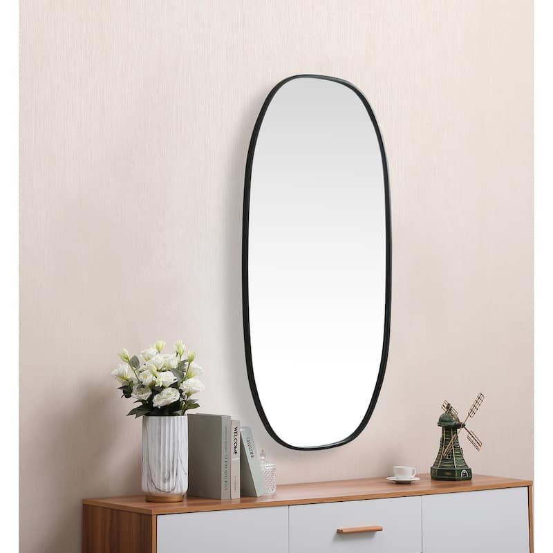 Indigo Home Metal Frame Oval Mirror 24x48 Inch