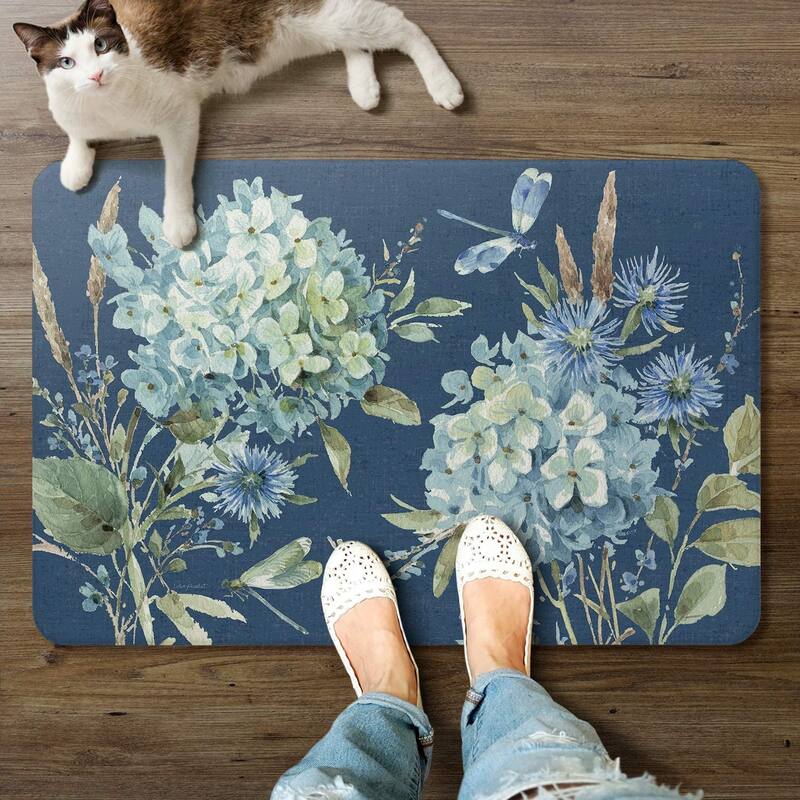 CounterArt Bohemian Blue Memory Foam Comfort Floor Mat 30 inch by 20 inch Made in The USA - 30x20x.316