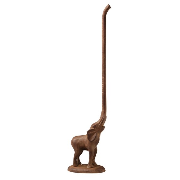 Art & Artifact Elephant Paper Towel/Toilet Paper Holder - Cast Iron Countertop or Floor Standing Paper Product Roll Dispenser. Opens flyout.