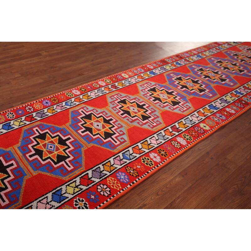 Anatolian Oriental Runner Rug Hand-Knotted Wool Carpet - 3'0"x 12'7"