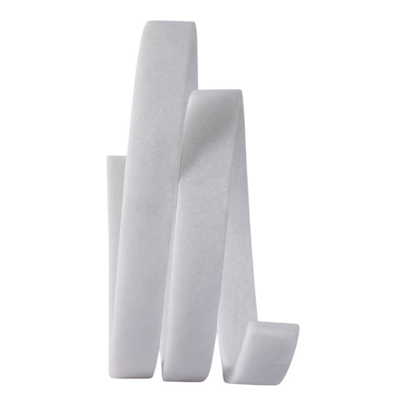 Resin Loopy Spiral Sculpture Decorative Object Glam Accent - 12" White - 10" x 7.09" x 11.6"
