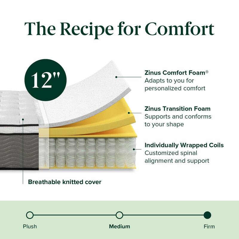 12 Inch Support Plus Pocket Spring Hybrid Mattress, Extra Firm Feel, Heavier Coils, Pocket