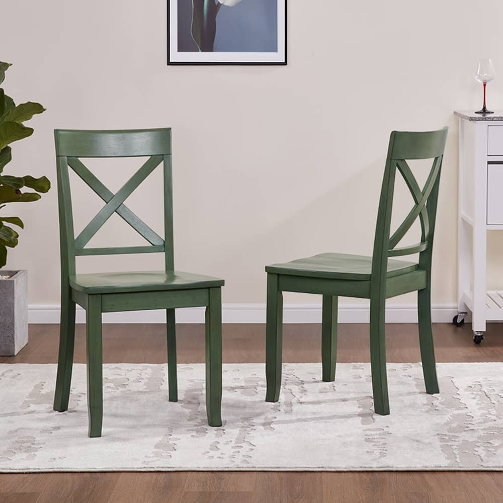 Vintage X Back Wood Cross Back Dining Chairs