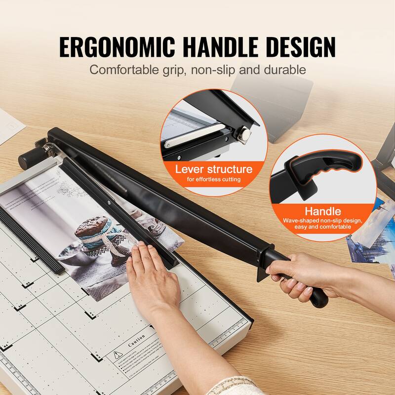VEVOR Paper Cutter Guillotine Trimmer 15"/18" Cut Length 16/20 Sheets Capacity, Heavy Duty Guillotine Paper Cutter