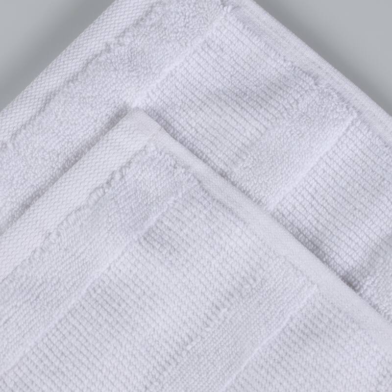 Superior Roma Cotton Assorted Ribbed Solid Towel Set of 12