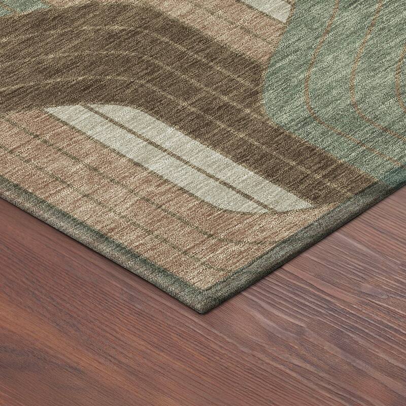 Machine Washable Indoor/ Outdoor Modern Pathway Chantille Rug