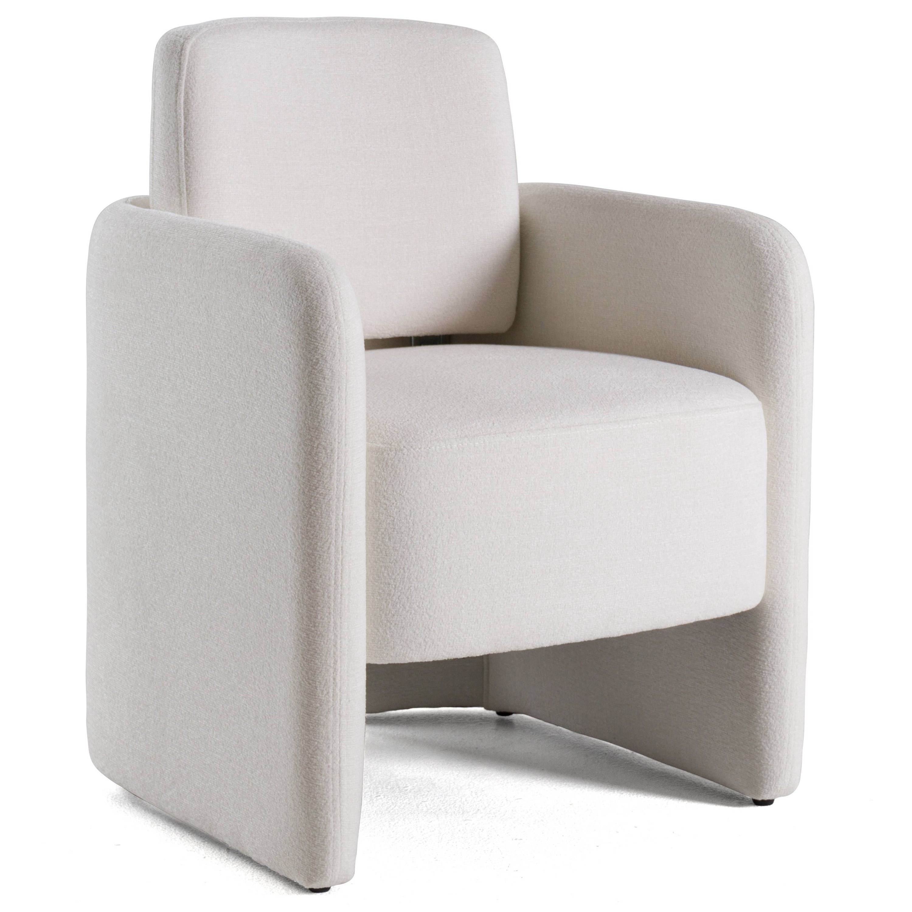 Modrest Hermosa Modern White Fabric Dining Chair