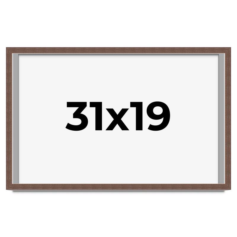 31x19 Shadow Box Frame Brown | 1.125 inches Deep Real Wood Rustic