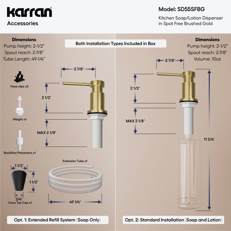 Karran SD55 Kitchen Soap/Lotion Dispenser