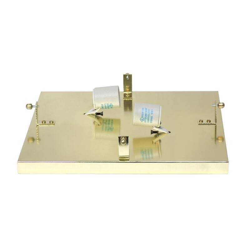 2 Light Square Flush Mount Ceiling Light, Gold Glamour Fixture, 12 Inch Modern Interior Lighting - 5