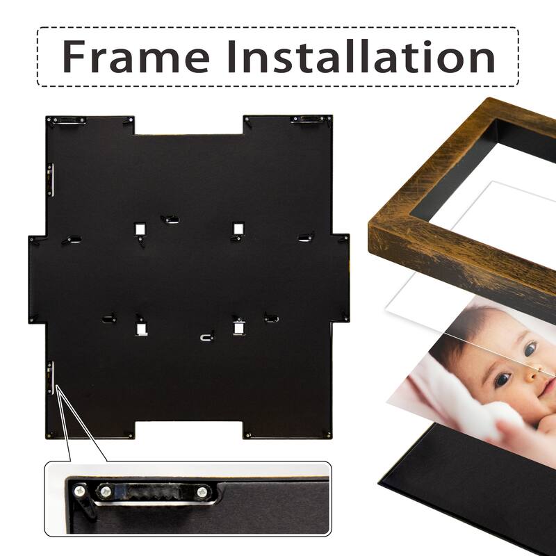 HELLO LAURA Modern 9 Opening 4x6" Wall PVC Photo Frame