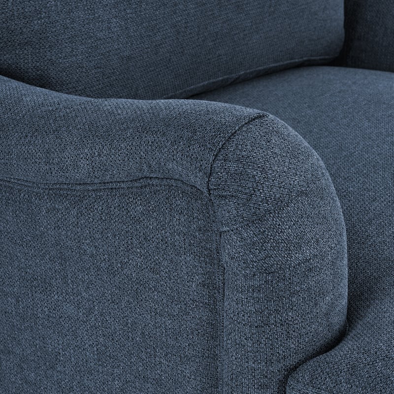 LUE BONA Swivel Fabric Single Sofa with a Removable Storage Ottoman, Living Room Accent Chair Set with Ottoman