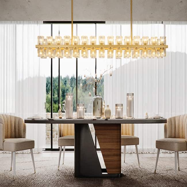 KAYLA Wagon Wheel Chandelier With Crystal Shade