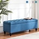 HUIMO Button-Tufted Storage Bench Ottoman with Solid Wood Legs for Bedroom 50"W x 17.5"D x 18"H