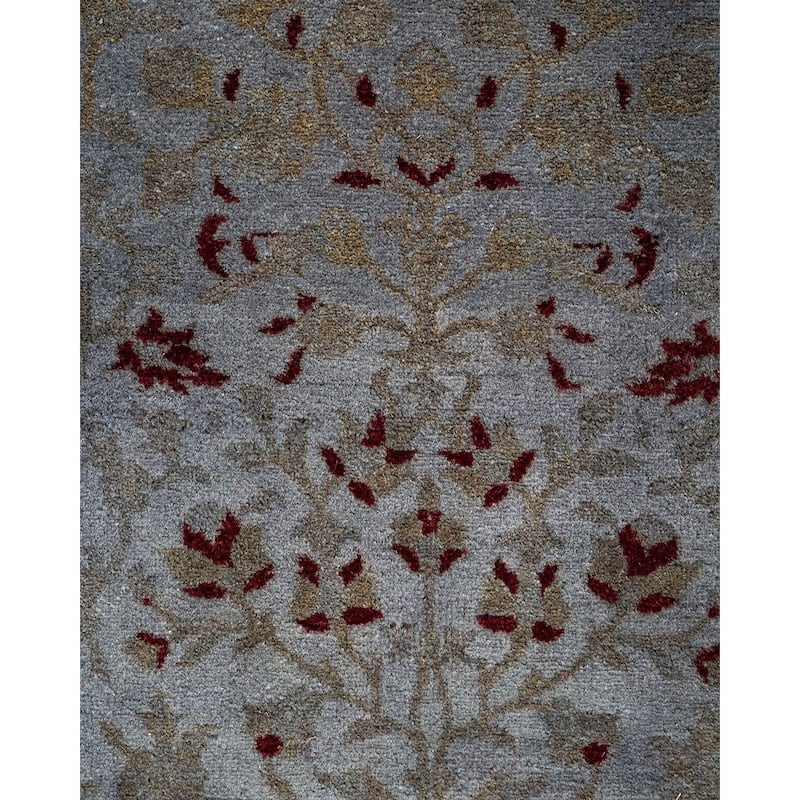 Overton Hand Knotted Wool Vintage Inspired Modern Contemporary Overdyed Gray Area Rug - 4' 3" x 5' 10"