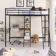 preview thumbnail 4 of 28, Twin Size Metal Loft Bed and Built-in Desk and Shelves