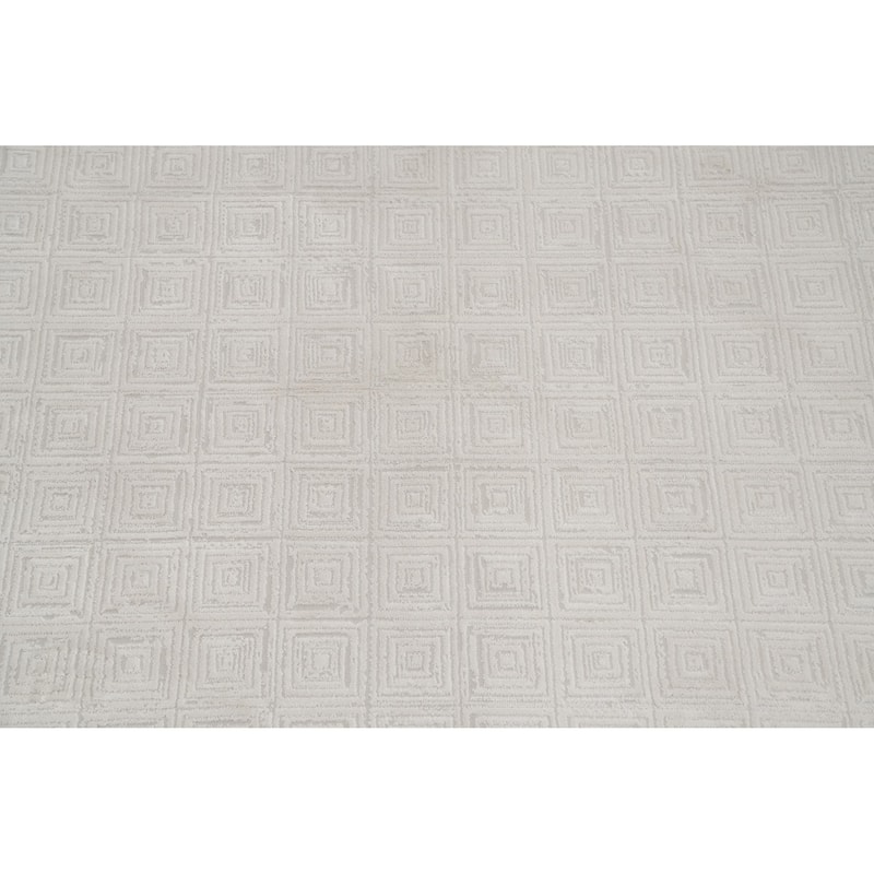 Machine Made Oriental Polyester Carpet Modern Geometric Beige & Ivories Modern Area Rug - 7' 8'' X 5' 2''