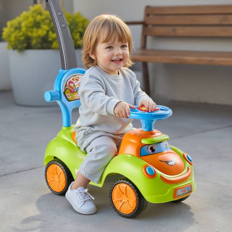 Green PP 3-in-1 Ride-On Toy Car with Lights, Music and Storage - 32.7 x 16.5 x 34.6 in