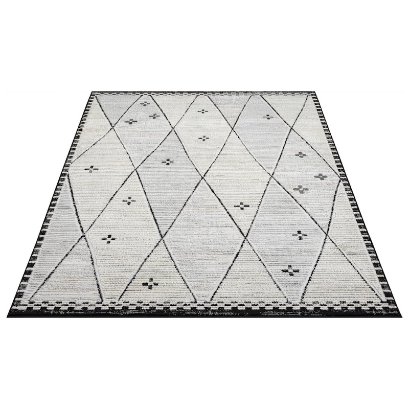 Abani Viva VIV150A Cream Grey Farmhouse Area Rug