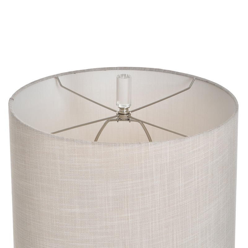 StyleCraft Antique Mercury Table Lamp - White Designer Print Hardback Fabric Shade