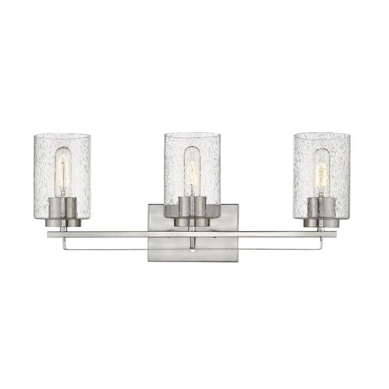 Modern Flush Mount Wall Light Fixture with Clear Bubble Glass Shade and LED Compatible for Bedroom