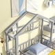 preview thumbnail 4 of 14, Wooden Twin Size Floor Bed Frame with House-Style Headboard, Bedside Table and Full-length Guardrails for Boys, Girls