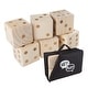 preview thumbnail 1 of 5, Hey! Play! Giant Wooden Yard Dice Outdoor Lawn Game - Natural Wood - 3.5" Cube 8-11 Years