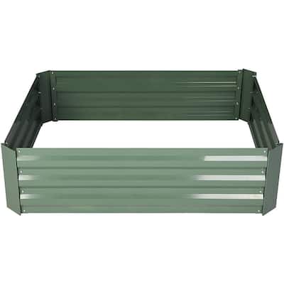 Raised Garden Bed Galvanized Planter Box Anti-Rust Coating Weather-Resistant Raised Planters with Wavy Structure for Flowers