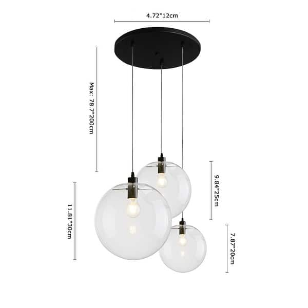 Modern Clear Glass Globe Pendant Light - Overstock - 36068797