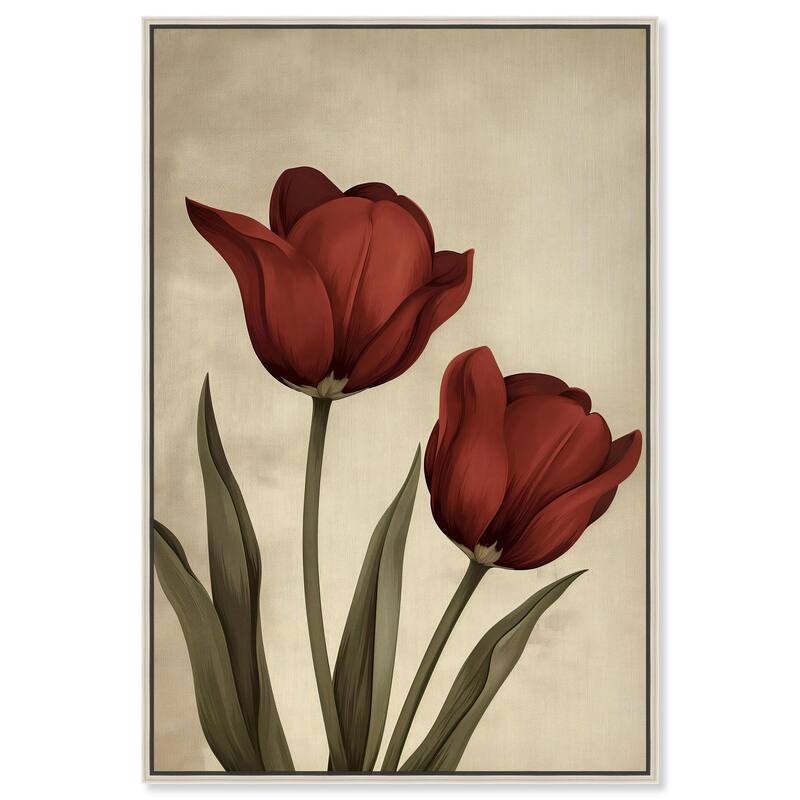Deep Red Tulips Canvas by Art Remedy - Silver - 10" x 15"