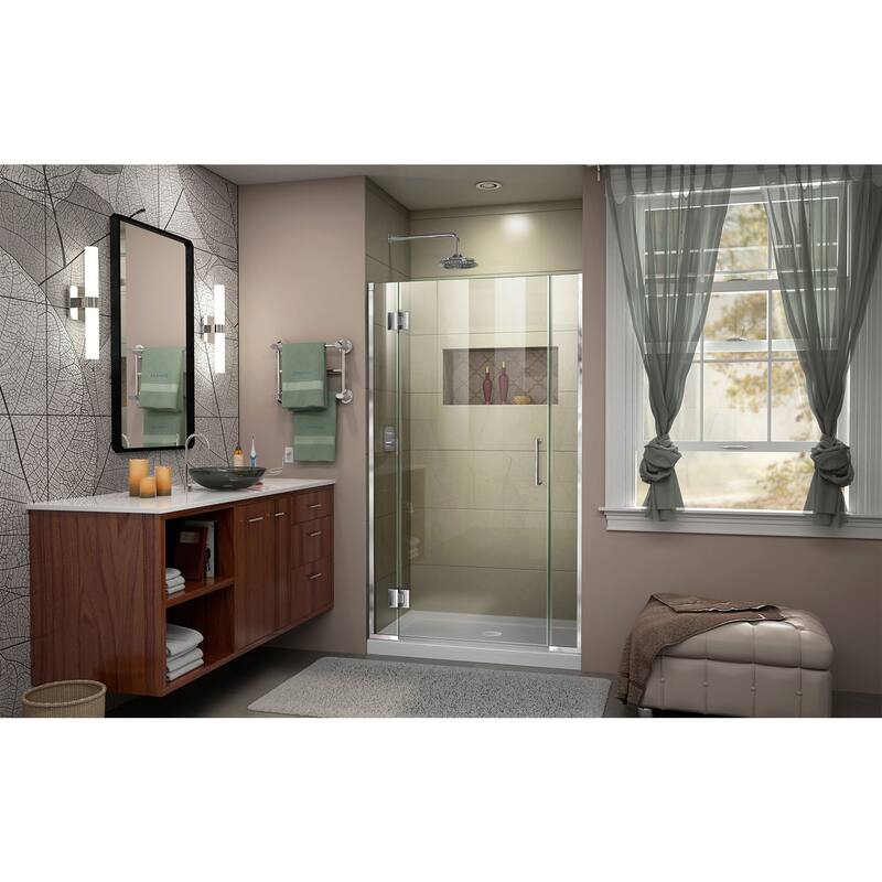 DreamLine Unidoor-X 38 1/2-39 in. W x 72 in. H Frameless Hinged Shower Door - 38.5" - 39" W - Chrome Finish