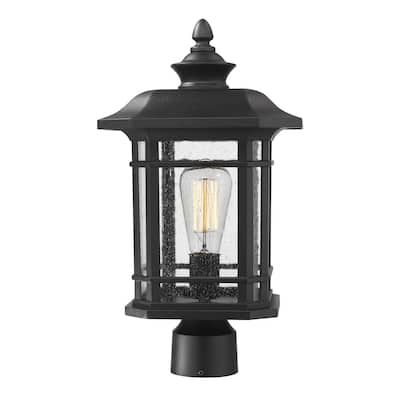 17 Inch Exterior Post Light with Seeded Glass