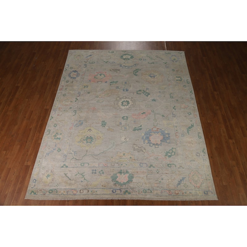 Vegetable Dye Oushak Turkish Area Rug Handmade Living Room Wool Carpet - 7'11"x 10'0"