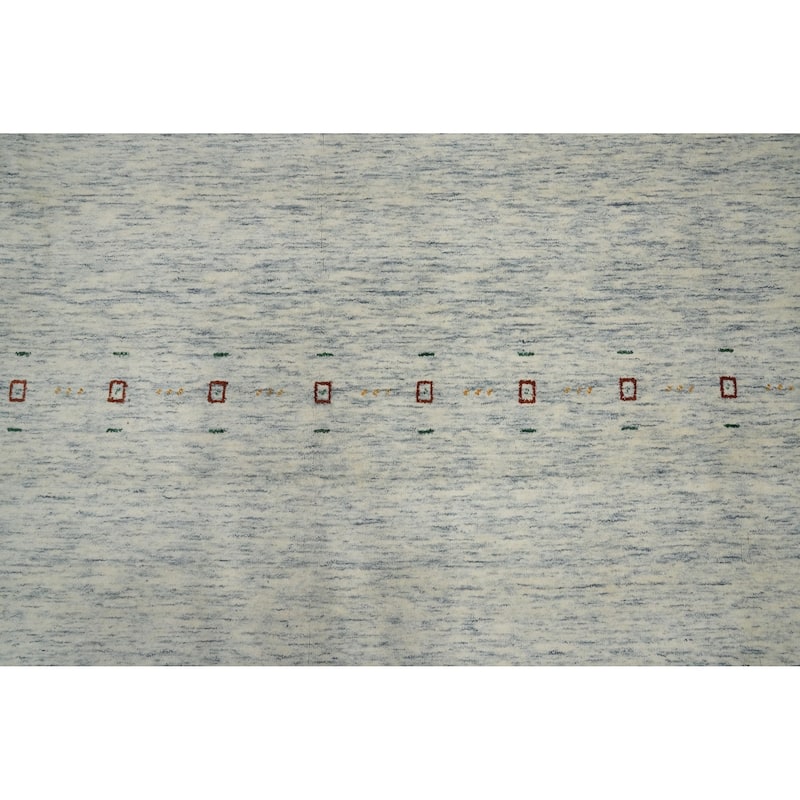 Hand Knotted Oriental 100% Wool Carpet Tribal Animal Pictorial Beige & Ivories Gabbeh Area Rug - 9' 11'' X 8' 0''