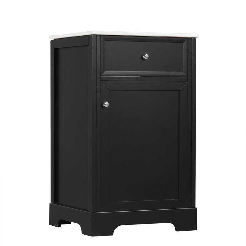 Freestanding Bathroom Vanity with Single Sink, Painted Finish, and Adjustable Shelf, 20"x18"x34" - 20in L