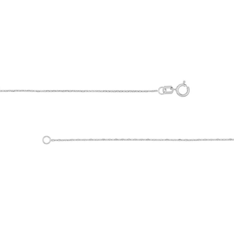 Curata 14k White Gold 0.95mm Mariner Anchor Chain Necklace (Spring Ring)