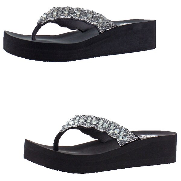 yellow box high heel flip flops