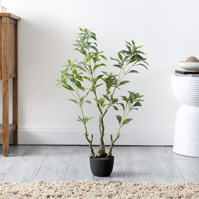 SAFAVIEH Home Faux 32" Potted Pierisjaponica - 17"W x 17"D x 32"H