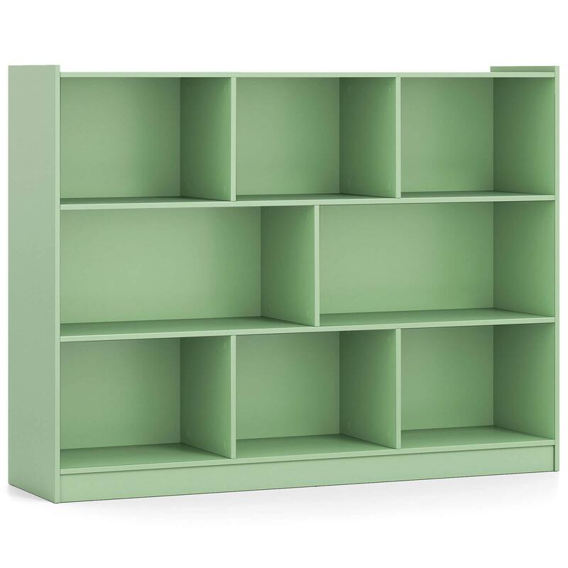 Costway 3-tier Open Bookcase 8-Cube Bookshelf Storage Display Cabinet - 48'' x 12.5'' x 36.5''