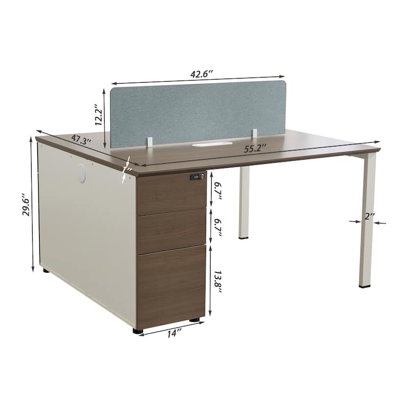 110" Wide 4 Person Attachable Workstation Desks Combination