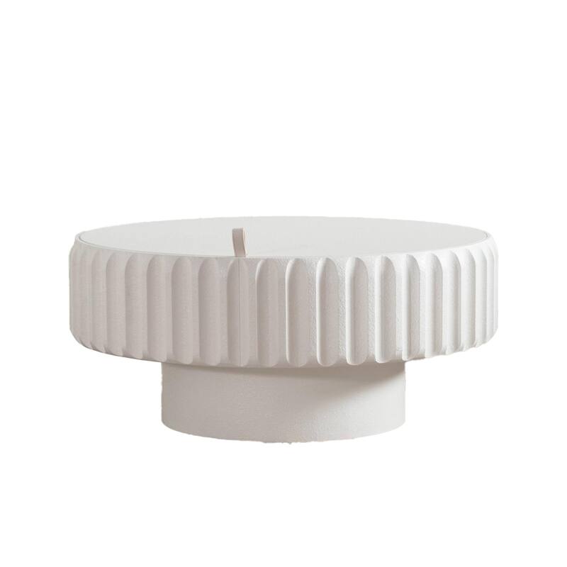 Round Fluted Storage Table with Lift-Off Lid, Sleek Texture, Perfect for Modern Living