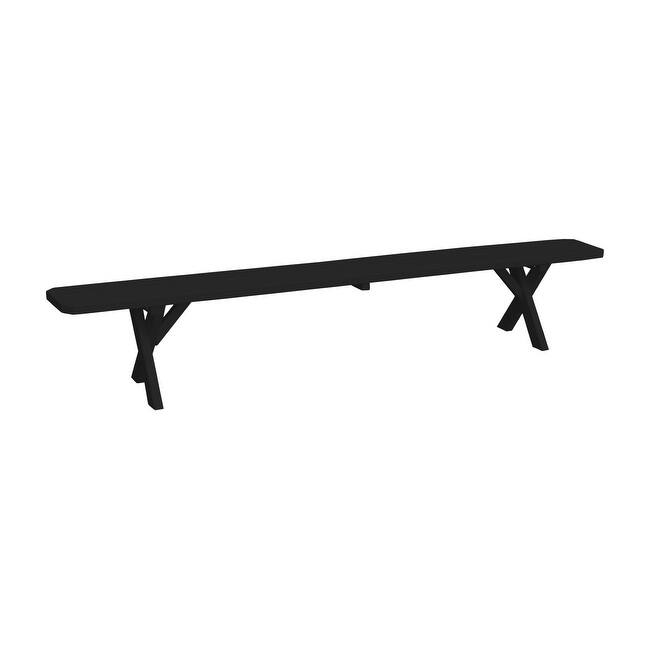 Pine 8' Crossleg Bench - Black