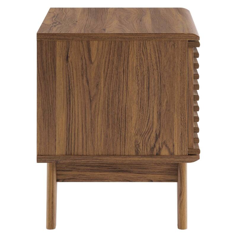 Modway Render 19" Vinyl Record Display Stand in Walnut, 19 Inch