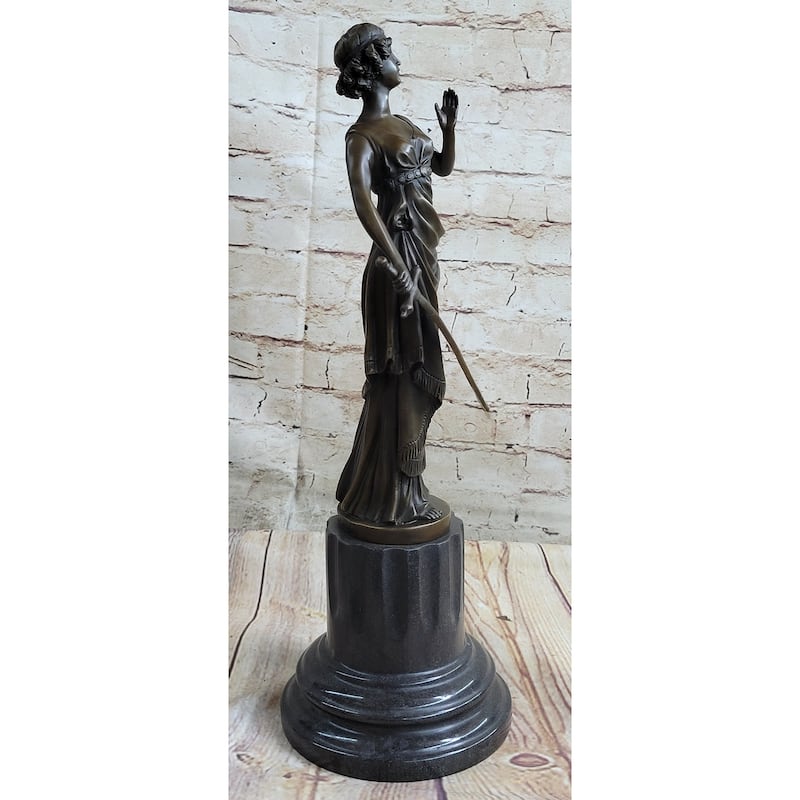 Bronze Statue Ancient Rome Greek Soldier Warrior Marble Sculpture Figurine Art