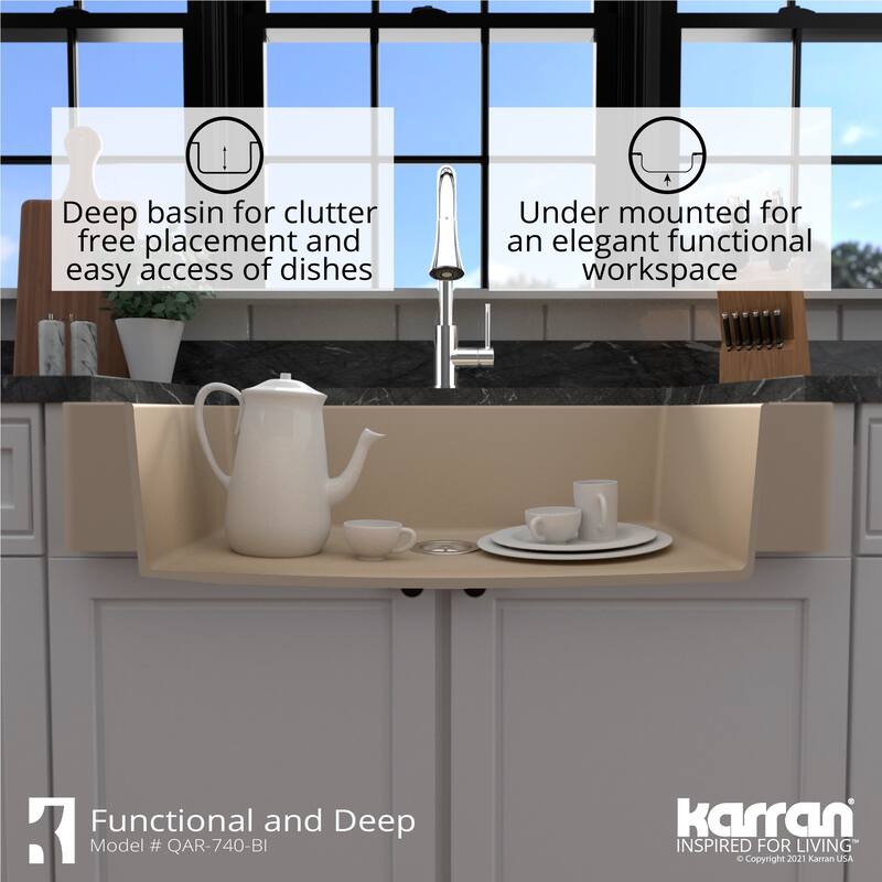 Karran Retrofit Apron Quartz Single Bowl Kitchen Sink