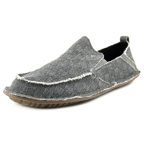 Crevo Rasta Men Round Toe Canvas Gray Loafer