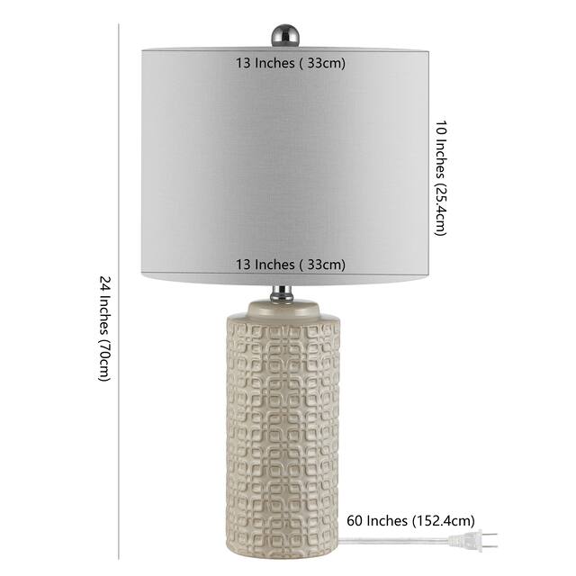 SAFAVIEH Lighting 24-inch Artef Ceramic Table Lamp (Set of 2) - 13" x 13" x 24"