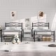 preview thumbnail 7 of 21, VECELO Modern Twin Size Metal Kids Bed Frame Without Box Spring, Twin Size Bed Set of 2 Black