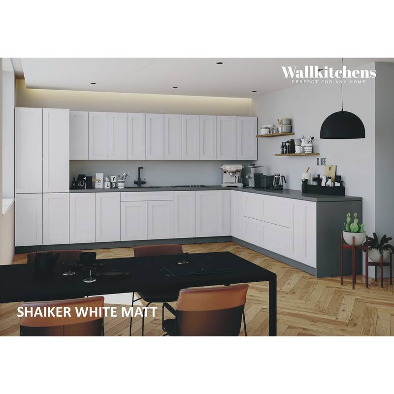 Kitchen Regal Collection White Matte Color Base Size 13Ft Wide - 156x127